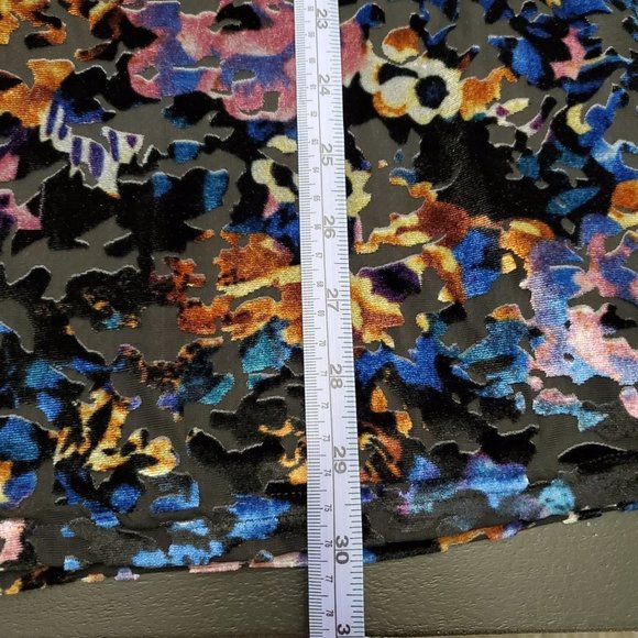 DEX Black/Blue/Orange/Pink Velour Fully Lined Long Sleeve Tunic Size M - Picture 9 of 10